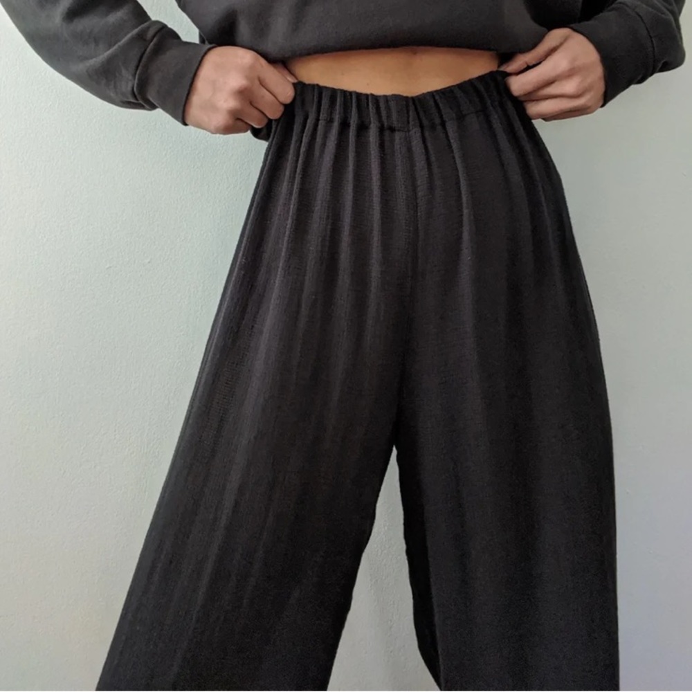 NA NIIN Patricia Waffled Cotton Pant / Faded Black / Size Medium